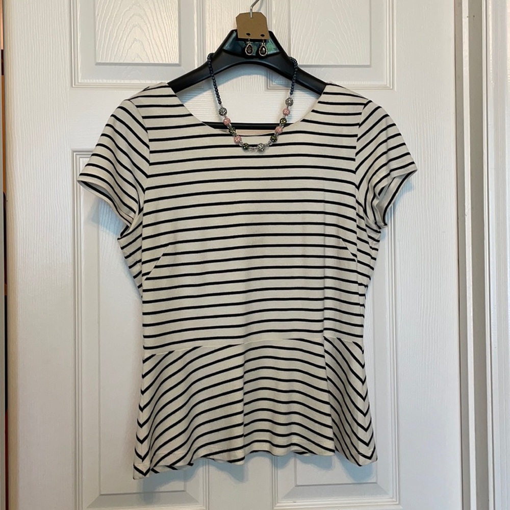 Fun Banana Republic peplum striped top 12P